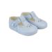 Early Days Baypods B617 T Bar with Petal Punch Pre Walker Baby Shoes Made in The Softest Faux Leather Made in England 2 UK Child Sky Blue