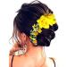 SHREEMEE Women's Hair Pins Clips Hair Buns HairStyles Artificial Flowers Accessories For Weddings Yellow - Buy Online on GoSupps.com