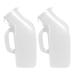 Thick Firm Male Urinal Urine Bottle with Lid for Child Boy Old Man 1200 ML (White) Pack of 2 Happy