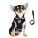 Femax dog harness and linen set for dogs soft mesh padded dishes for puppies and cats reflective adjustable breathable breathable breastware for walking running training L (breast 41-46 cm) cows black