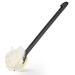 IMAVO Shower Body Brush Dual-sided Bath Brush with Bristles and Loofah Long Handle Back Scrubber for Shower Anti Slip Back Washer for Skin Exfoliating Suitable for Wet or Dry Brushing(Black)