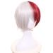Lwiuentx MHA Cosplay Todoroki Shouto Wig - Half Silver White & Half Red + Free Wig Cap - International Shipping Available - Buy Online on GoSupps.com