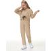 Leyay Girl's Khaki Cropped Hoodie and Sweatpants Set - Size 6-7 Years - Buy Online on GoSupps.com