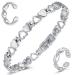 Cigmag Magnetic Bracelet for Women Titanium Steel Bracelets Ultra Strength Magnet with Adjustable Tool and Gift Box (Silver Love) Silver Love Bracelet & Fishtail Ring