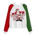 Bigfanshu Woman Code Fashion Christmas Sweater Print Hooded Round Collar Long Sleeves Tops