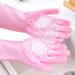 1 Pair Silicone Cleaning Gloves Multifunction Magic Silicone Dish Washing Gloves for Kitchen Household Silicone Washing - Buy Online on GoSupps.com