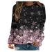 Womens Sweatshirts No Hood Fall Striped Tie Dye Marble Print Floral Print Top Long Sleeeve Pullover Shrirts C-black Medium