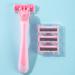 3 in 1 Blade Razor Set - 4-Piece Portable Women's Hair Trimmer & Shaver in Pink | International Shipping Available - Buy Online on GoSupps.com