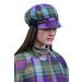 Mucros Weavers Newsboy Hat for Women Irish Cap Made in Ireland Purple Moss Tartan