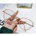 Large Cat-Eye Eyewear Reading Glasses Fashion Computer Readers Fatigue Relieve Blue Light Blocking Flat Light Mirror +0.00 Pink-golden