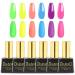 6color Gel Nail Polish Soak Off UV Gel Semi Permanent Nail Art UV Gel Varnish Led Cured 15ml Nail Polish for Nail Art Design - (Color: Multi)