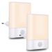 Brisun night light socket with motion detector 2 pieces of LED night light with brightness adjustable 3 modes (car/on/off) for children's room hallway bedroom bathroom living room warm white ... 2 pieces (1 Pack)