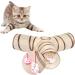 MINGZE Cat Tunnel Toy T type Y type Straight Type Collapsible 3 Way Pet Puppy Tube Play Activity Foldable Toy for indoor Rabbits Kittens Hamster and Small Dogs (Y-stype Brown + Beige) - Buy Online on GoSupps.com