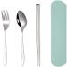 Stainless Steel Cutlery Set Spoon Fork Chopsticks Portable Three Piece Cutlery Set Green - Buy Online on GoSupps.com