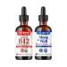 LIQUIDHEALTH Organic Methyl B12 5000mcg Vitamin Drops with Tart Cherry Juice & Sleep Well Melatonin Sleep Aid Drops - Boost Natural Energy Focus Concentration Promote Relaxation Improve Sleep