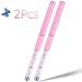 Ycyan 2Pcs Oval & Flat UV Gel Nail Brush Set | Professional Nail Art Design Brushes | Rhinestone Handle | Pink Size 8 - Buy Online on GoSupps.com