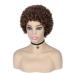 Short Afro Kinky Curly Human Hair Wig for Black Women - Medium Brown 6.5 Inch - African American Wig 30 - Buy Online on GoSupps.com