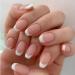 Short and Minimalist French Fake Nails with white edges Tip Press on Nails with Nail Tips press on nails Acrylic False Nails Cute Artificial Nails for Women and Girls