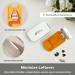 Compact Pill Cutter with Moistureproof Storage | Travel Pill Splitter | Small Pill Cutter with Lock - White Orange - Buy Online on GoSupps.com