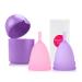 PATILWON Menstrual Cups 2 Pack Period Cup with Micro-Wave Oven Box Holder Purple&pink Small