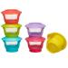 Vital Baby NOURISH Store & Wean Pots - Storage Pots with Soft Bases & Sides - Stackable - Leakproof lids - Bright Colours - BPA Phthalate & Latex Free - Ideal for Weaning & Snacks - 6pk 2oz / 60ml