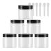 Tianzd 6 pieces small 50 ml transparent plastic empty cream can with black lid 50 g empty socket screw box sheet metal cans cosmetic containers 6 pieces spatula transparent 50ml
