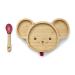 Tiggi Bamboo Baby Suction Plate - Complete Weaning Set | Strong Suction BPA-Free | Eco-Friendly Bamboo Plates Baby | Ideal Baby Suction Plate for Easy Feeding (Mouse Red)