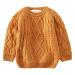 De feuilles Toddler Unisex Baby Cable Knit Pullover Sweater Chunky Knitted Jumper Knitwear with Warm Lining Yellow 7-8 Years Yellow