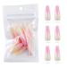 Uposao 24 pieces coffin ballerina false nails to stick on long artificial nails French fingernails nails tips acrylic art press the nail tips for women girls pink
