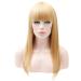 Wig Hair Women Blonde Bob Straight Synthetic Long Hair Long Human Cosplay Anime Party 80s