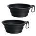 Petbonus Dog bowls foldable dog bowl 2 pieces of silicone water bowl for dogs on the way portable leak -proof travel bobs with carabiners for dogs for water and feed (black black) 1000ml black black