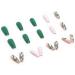 Justotry 24 Pcs Long Emerald Green Swirl Press On Nails | Coffin Patterns Nude Ballerina Stick on Nails | Acrylic False Nails with Glue for Women - Buy Online on GoSupps.com