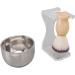 Ozgkee 3 Piece Shaving Brush Set for Men - Acrylic Holder Bubble Bowl Nylon Bristle | Premium Quality Shaving Accessories for a Luxurious Grooming Experience - Buy Online on GoSupps.com