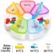 Buy Hoshen 7 Days Portable Rainbow Pill Box - Sealed Round Plastic Seven Compartment Petal Design Multicolor - International Shipping Available - Buy Online on GoSupps.com