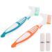 Healvian 2 sentences travel toothbrush holding brush toothpaste travel size prosthesis cleaning brush toilet articles travel toothbrush case dental bursting hard prosthesis brush container bristles travel