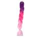 Minkissy long jumbo braids High temperature box braid hair braid color gradient synthetic braid wig with ponytail hair extension (purple red light pink)