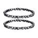 SOOWOOT 2 PCS Magnetic Therapy Anklet Set - Energy Healing Anklet Relief Pain Hematite Anklet Set for Men Women Sports Related Therapy C:2pcs