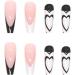 24pcs Long Coffin Ballerina False Nails with Glue - Black & White Heart Design for Women and Girls - Buy Online on GoSupps.com