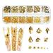 735 Pieces Gold Nail Rhinestones for Acrylic Nails Gold Stones for Nails Crystals 3D Nail Diamonds Art Decoration Crafts DIY (Gold AB)