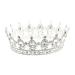 Beaupretty round rhinestone crown baroque vintage crown headband full round wedding crown crystal bride tiara hairdress (green) silver silver