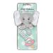 Bearington Baby Lil Spout Plush Gray Elephant Pacifier Holder with Satin Leash and Clip