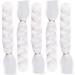 White Kanekalon Box Braids Hair Extensions - Glowing & Shining Jumbo Braids - Fluorescent Light in Darkness - 5pcs - Buy Online on GoSupps.com