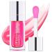 Swaqanry Plumping Lip Oil Long Lasting Hydrating Lip Gloss Tinted Nourishing Lip Glow Oil Lip Balm Non-sticky Lip Oil for Lip Care and Dry Lip(Raspberry) 7