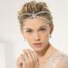 Flatser Vintage Crystal Wedding Head Chain Silver Layered Headpiece Chain Bride Princess Prom Wedding Hair Accessories for Women and Girls
