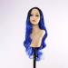 Ombre Blue Long Wavy Hair Wig for Women | Synthetic No Lace Cosplay & Halloween Costume Wig | Heat Resistant Dark Roots Blue Wig - Buy Online on GoSupps.com