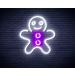 St16s32-fnu0102-wp LED Neon Sign Gingerbread Man Motif White/Purple Dual Color White/Purple