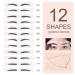 Eyebrow Powder Stencil Concealer Kit - Long Lasting Waterproof Definer with 12 Reusable Stencils - Perfect Dark Brown Brow Makeup - Buy Online on GoSupps.com