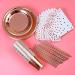 89 Pieces Rose Gold Party Supplies Party Tableware Foil Paper Plates Napkins Cups Straws for Weddings Anniversary Birthday for 16 Guests - Buy Online on GoSupps.com