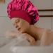 Quesuc Elegant Sleep Hat for Women - 2 Piece Silk Satin Cap with Wide Rubber Band | Sleep Hair Care Accessory (Red Wine) - Buy Online on GoSupps.com