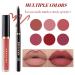 Velvety Nude & Dark Red Matte Lip Liner and Glaze Set - Long Lasting & Waterproof Makeup Gift for Women - Buy Online on GoSupps.com